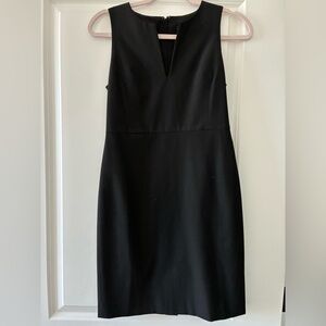Ann Taylor Black V-Neck Midi Sheath Dress